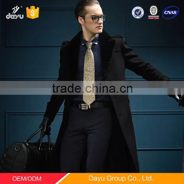 2016 High Quality Made in China Wholesale Price Oem Factory Casual Slim Fit Wool Mens Trench Coat Wool Long Overcoat photo-4
