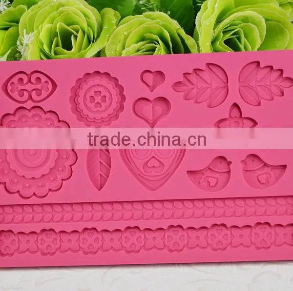 2016 New Products Silicone Lace Mat , Soft Fondant Cake Tools photo-5