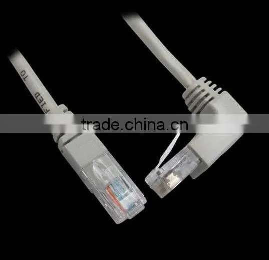 L Type Right Angle 90 Degree Molded RJ45 Connector Networking Cables