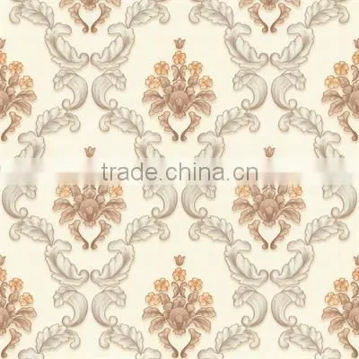 Classic European Style Damask Design Wallpaper for TV Background photo-2
