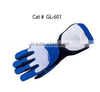 White And Blue Karting Gloves