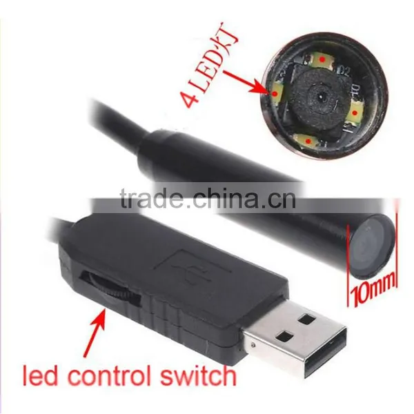 Protable Dia 10mm Waterproof Handle Usb Borescope Endoscope Inspection Sanke Camera photo-2