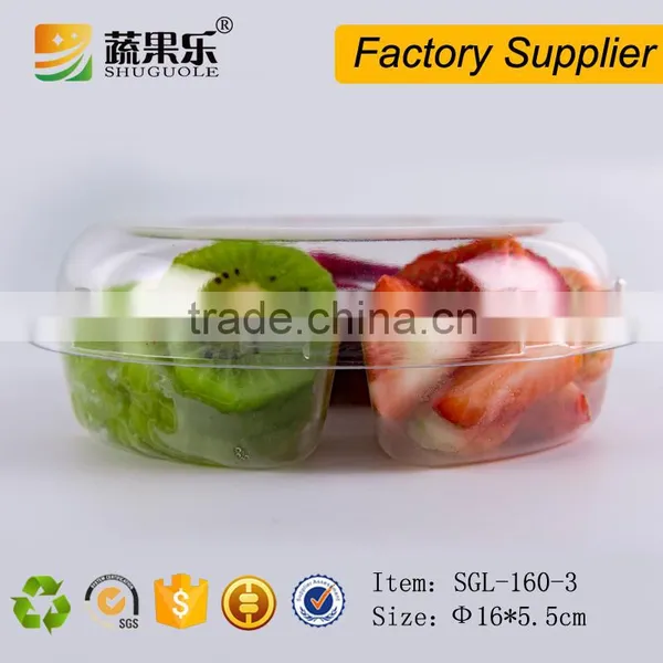 Disposable Round PET Plastic Take Away Salad Bowl With Lid photo-6