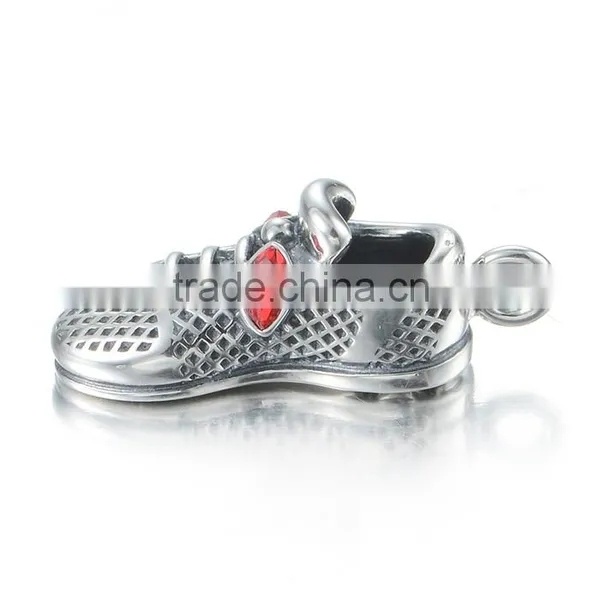 Antique Sporting Shoes Model Necklace Pendant Charms Silver Jewelry photo-5