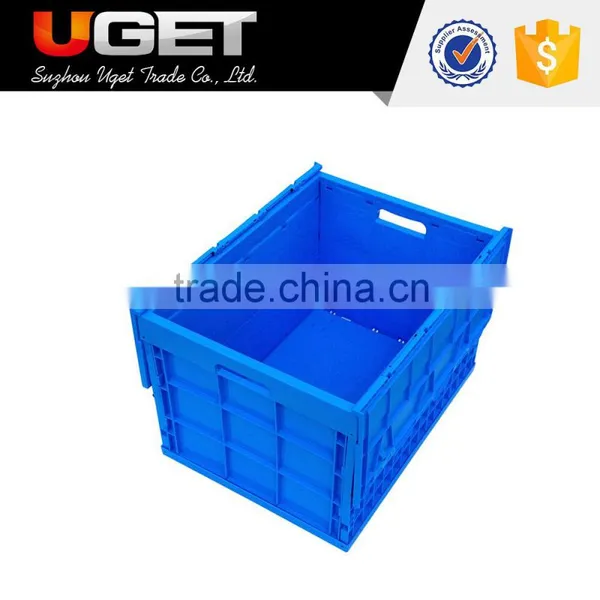 Space Saving Durable Foldable Plastic Storage Large Crate With Lid photo-5