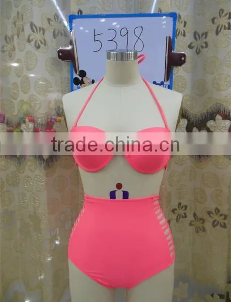 2016 New Arrival Flower Printed Retro High Waist Bikini photo-5