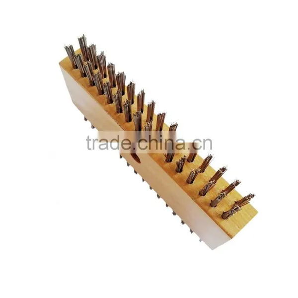 Stainless Steel Wire Bbq Brush With Wooden Handle photo-2