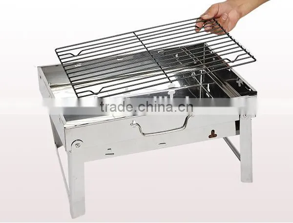 BBQ Grill White Stainless Steel Family Use Easy to Take Outdoor photo-3