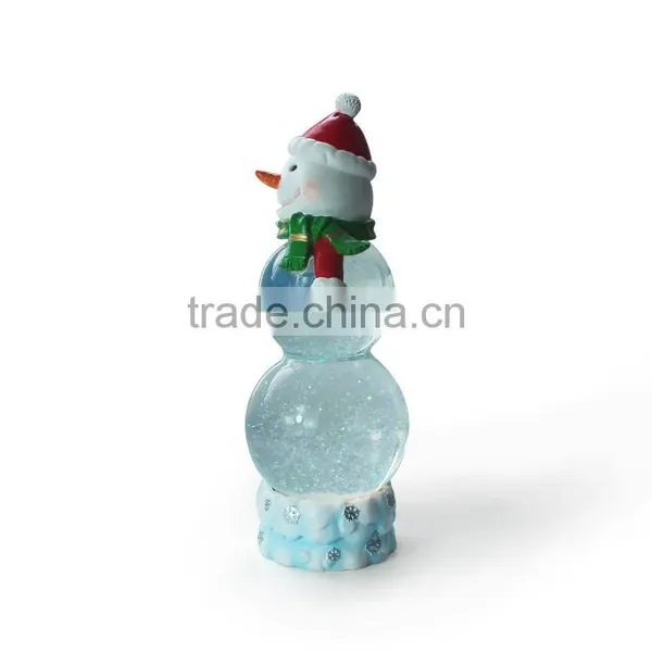 Polyresin Cute Snowman Customized Christmas Glass Snow Water Ball Decoration Resin Unique Shape Snowman Snow Globe photo-2