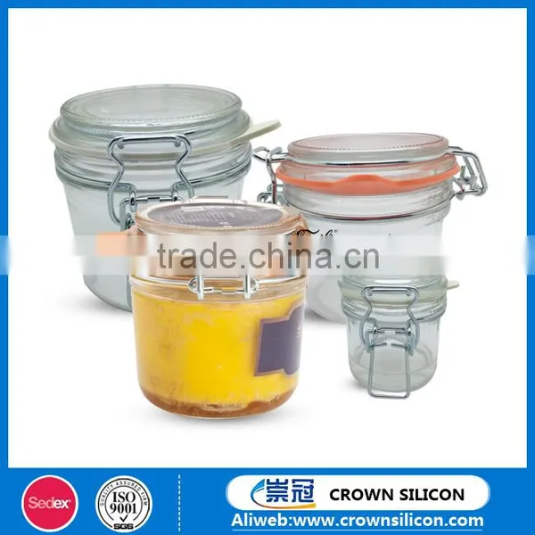 80ml 300ml 350 Glass Storage Jar Sealed Cans With Silicone Seal Rign photo-2