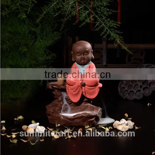 Little Monk Statue Ceramic Back Flow Incense Burners Wholesale photo-4