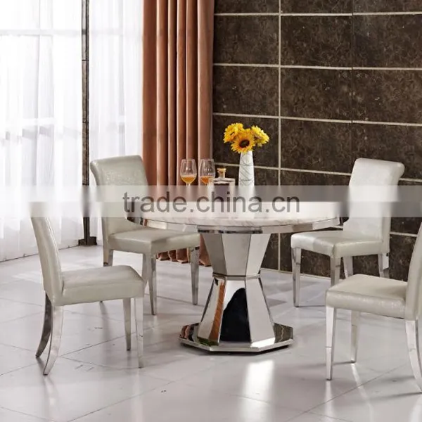 Marble Round Dining Table Designs Handware Base photo-2