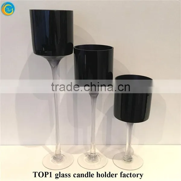 Mason Jars Wide Mouth Pint Black Mercury Glass Stemmed Candle Holders photo-2