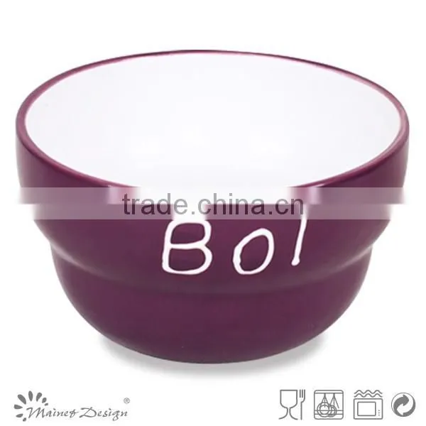 Light Color Unique Shape Footed Ceramic Two Tone Soup Bowl photo-2