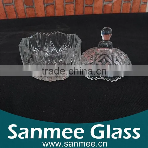 Manufacture Quality Glass Bowl Glass Sugar Bowl With Lid photo-2