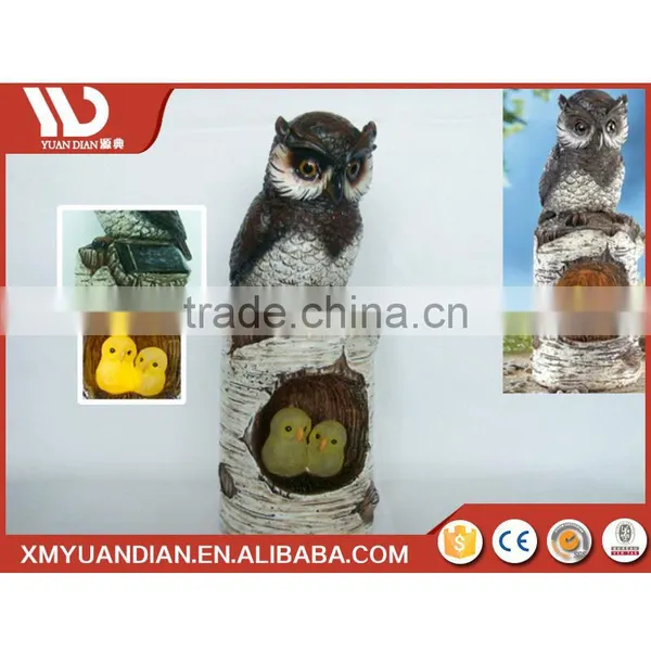 China Manufacturer Art Work Owl Resin Craft Solar Garden Led Park Light photo-3