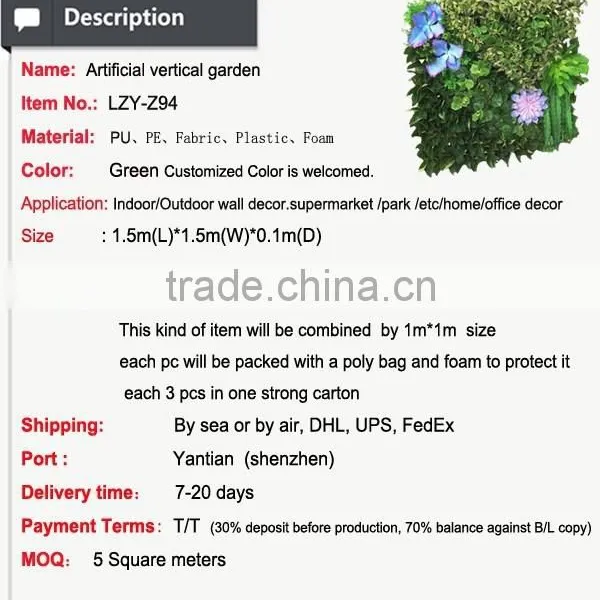 High Quality Artificial Vertical Garden Artificial Flower Grass Decorative Plant Wall photo-2