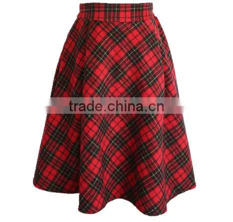 Fashion 2015 Autumn Winter Casual High Waist Midi Women Girl Knee-Length Skirt photo-2