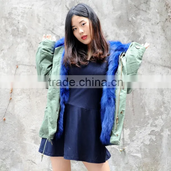 CX-G-P-05N Fashion Ladies Apparel Winter Real Fur Woman Coat Parka photo-5