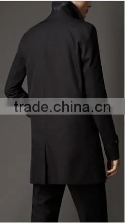 2014 Men Coat Double-breasted Back Vent Color Black photo-2