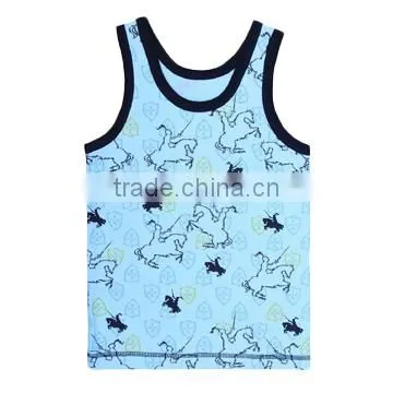 95%cotton 5% Spandex Green Kid Sleeveless Vest Suit With Linear Design photo-6