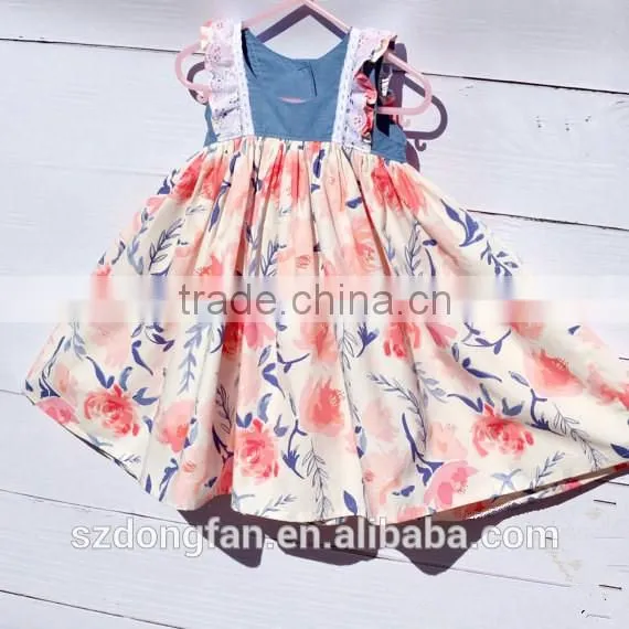 Children Frocks Designs Easter Dress Summer Boutique Girl Clothing Floral Dress photo-3