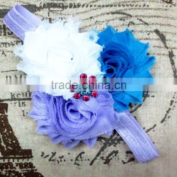 Boutique Frayed Flower Kids Headband Wholesale, Fancy Elastic Stretch Headbands for Girls photo-5