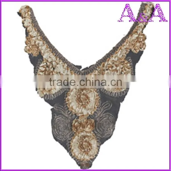 New Design Big Piece Customized Raw White Lace Decoration Voile Mesh Collar Lace photo-5