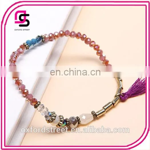 European Style Simple Macrame Environmental Glass Bean Bracelet photo-5