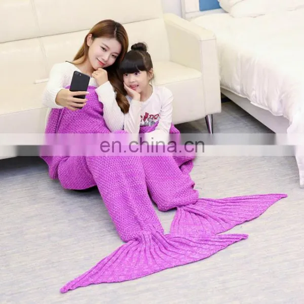 Hot Sale Custom Logo Adult Children Mermaid Tail Blanket photo-4