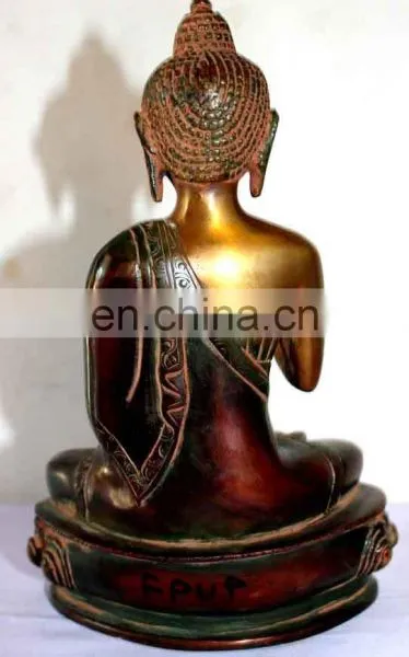 Tibetan Brass Shakyamuni Medicine Buddha Statue Buddhism Showpiece Sating Buddha Statue Blessing Buddhism Art Ethnic Decorative photo-4