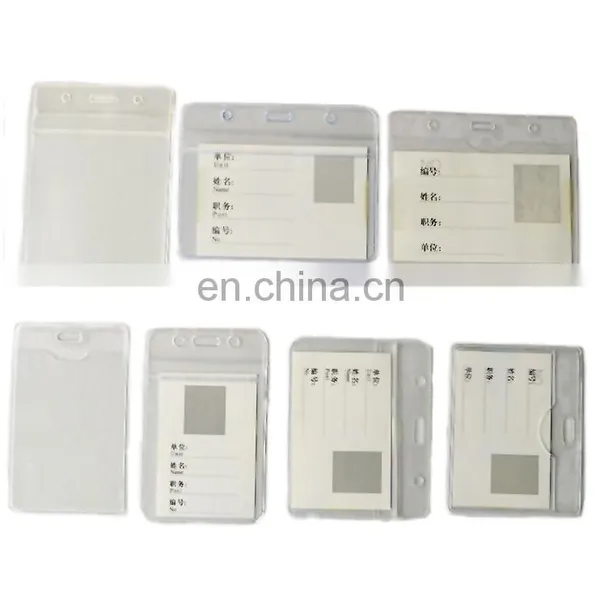 Square Personalised Wholesale Cheap Transparent Top Quality Factory PVC Staff ID Card Holder in Bulk, Professional Supplier photo-2