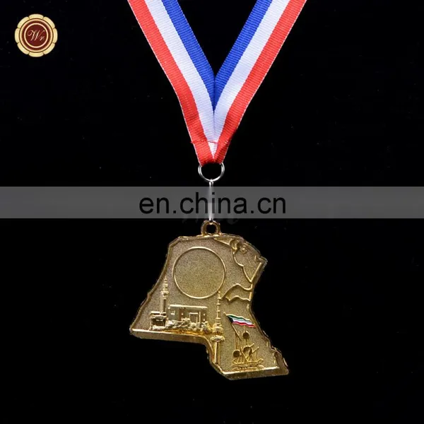 Wr China Supplier 24k Gold Plated Medal 3D Irregular Design Metal Awards Medal photo-2