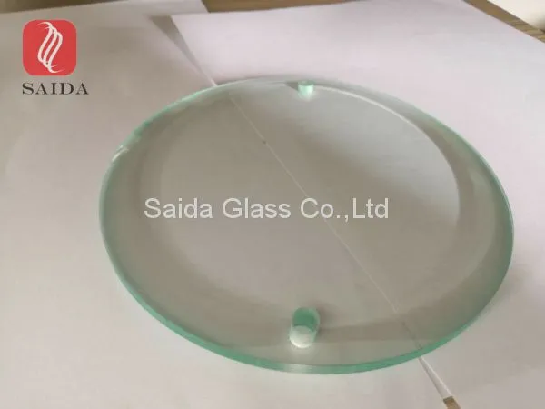 Custom 10mm Thickness Clear Tempered Glass Round Shape With 10mm Beveled and Holes photo-2