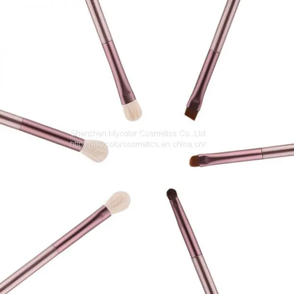 Factory Customized Hot 6pcs High Quality Wool Hair Portable Eyeshadow Brush Makeup Brush Set ODM&OEM photo-5