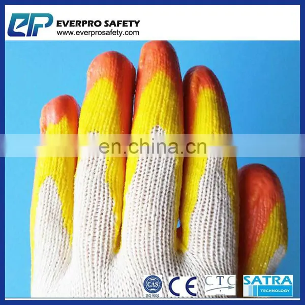 Safety Grip Protection Groves Cotton String Knit Latex Dipped Palm Gloves photo-2