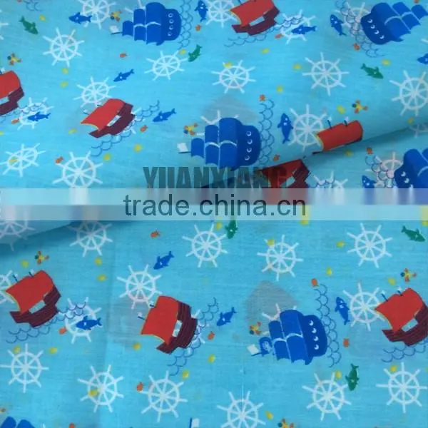 T90/C10 Sailing Boat Printed Fabric Tc Shirt Fabric photo-2
