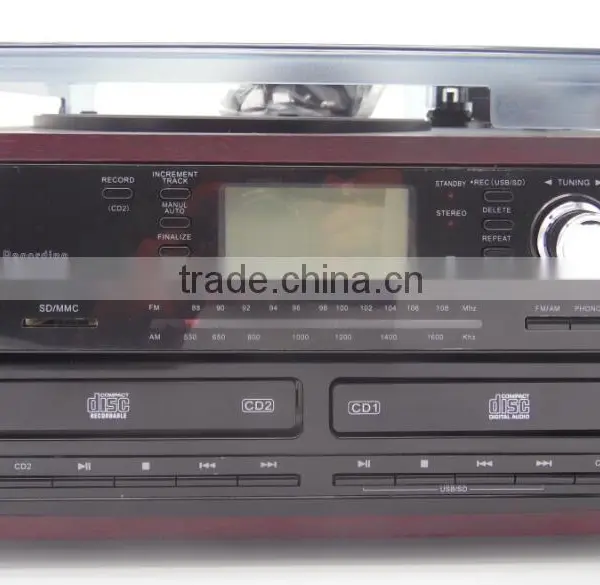 Good Price Turntable cd Radio Record Cassette Bluetooth USB SD Player for Sale photo-6