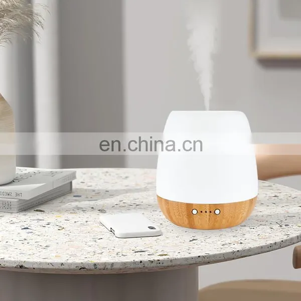 Essential Oil Diffuser Handmade Grass&White Oak Wood Aromatherapy Humidifier With Adjustable Mist Mode&Night Light photo-5