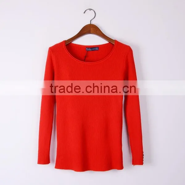 Fashion Designhand Knit Sweater Round Collar Sweater for Girls photo-6