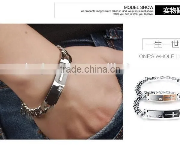 Titanium Steel Couple Bangles Fastness Retro Classic Cross Bracelet Popular Valentine's Day Gifts photo-4