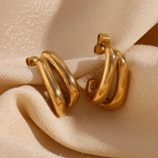 Aretes de aro de acero inoxidable de 12 mm de diámetro con superficie cepillada, longitudes personalizadas, bajo pedido mínimo, fábrica