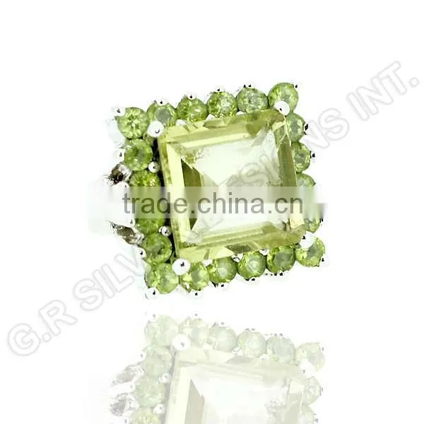 Lemon Quartz Rings Sterling Silver,engagement Ring Jewelry Peridot Gemstone photo-2