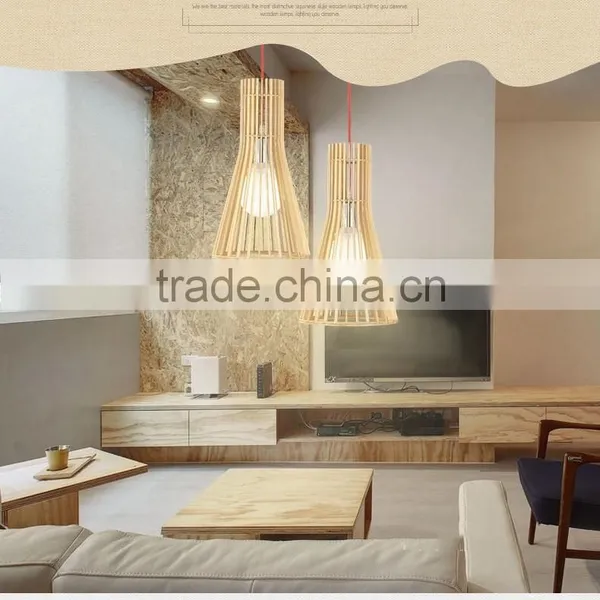 New Modern Designer Wood Led Pendant Light for Restaurant JK-8005B-03 Wooden LED Pendant Light photo-2