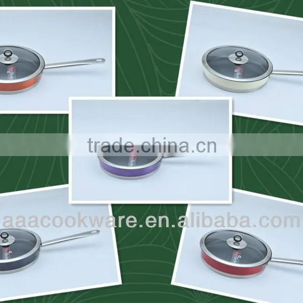 Professional Stainless Steel Frypan With Transparent High-temperature Painting Non-stick Inside for Wholesale photo-6