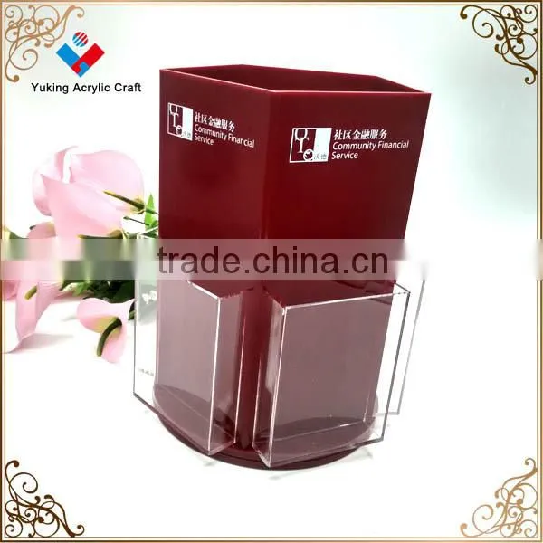 Wholesale OEM Revolving Acrylic Brochure Tabletop for Hotel &restaurant Dispaly