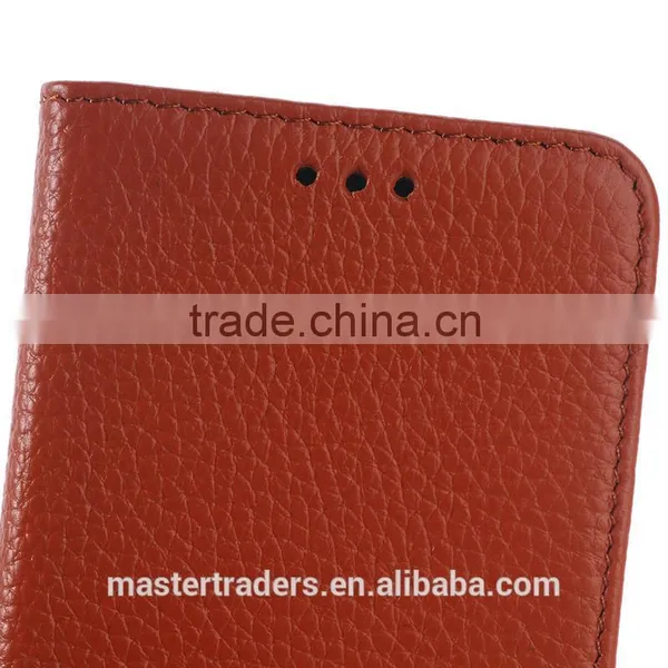 Cheap Litchi Grain Wallet Flip Real Genuine Leather Case For HTC One M9 MT-3090 photo-6