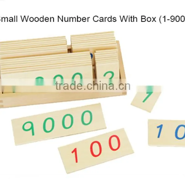 Montessori Material Educational Toy Small Wooden Number Cards With Box (1-9000) photo-2