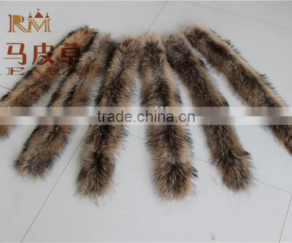 Wholesale and Retail Real Fur Raccoon /Genuine Raccoon Fur Strip /Raccoon Fur Trim for Hood photo-2