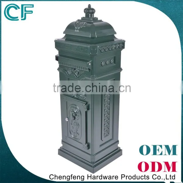 The Most Popular Style In Europe Foshan Manufacturer Lion Ornament Green Lockable Fence Mailbox From China photo-3